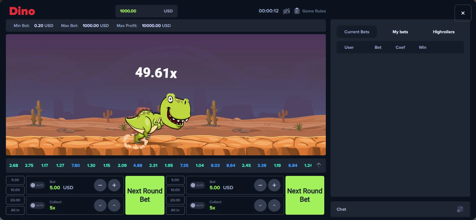 Dino minigame screenshot — The run